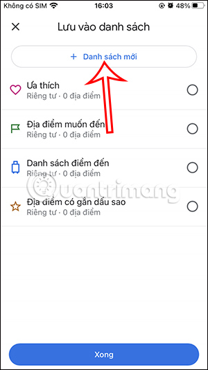 Tạo danh sách địa điểm trên Google Maps