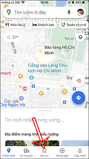 Địa điểm đã lưu Google Maps