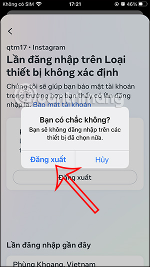 Đăng xuất Instagram
