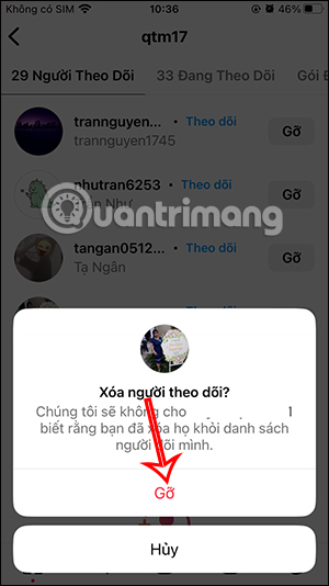 Xóa người theo dõi bạn trên Instagram