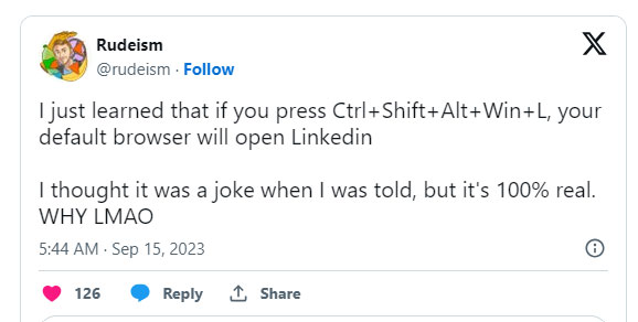Microsoft âm thầm bổ sung phím tắt truy cập LinkedIn trên Windows 11