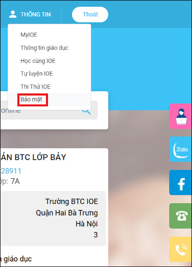 Bảo mật tài khoản IOE