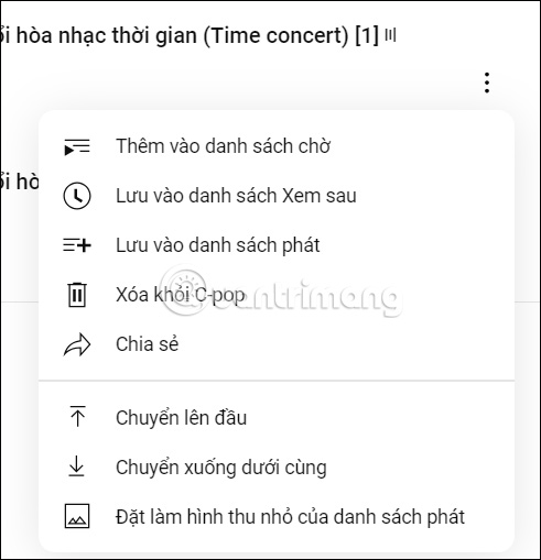 Chỉnh sửa video trong playlist YouTube