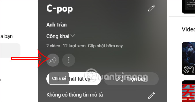 Chia sẻ playlist YouTube