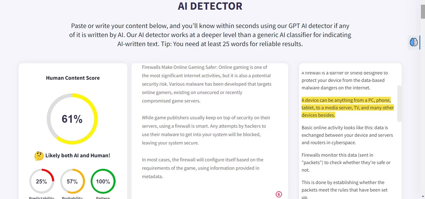 Content at Scale AI Detector