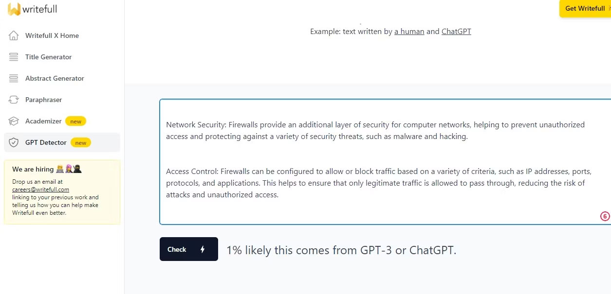 Writefull GPT Detector