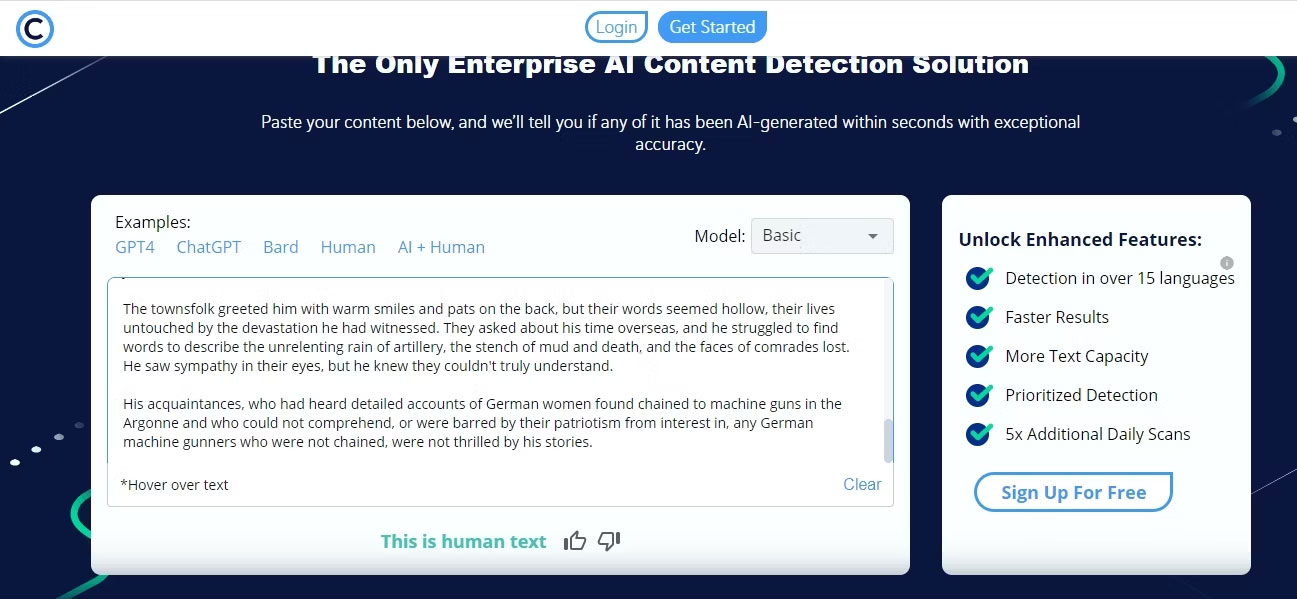 AI Content Detector by Copyleaks