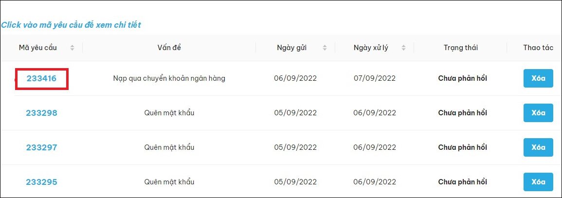 Theo dõi phiếu yêu cầu mở khóa tài khoản học sinh IOE