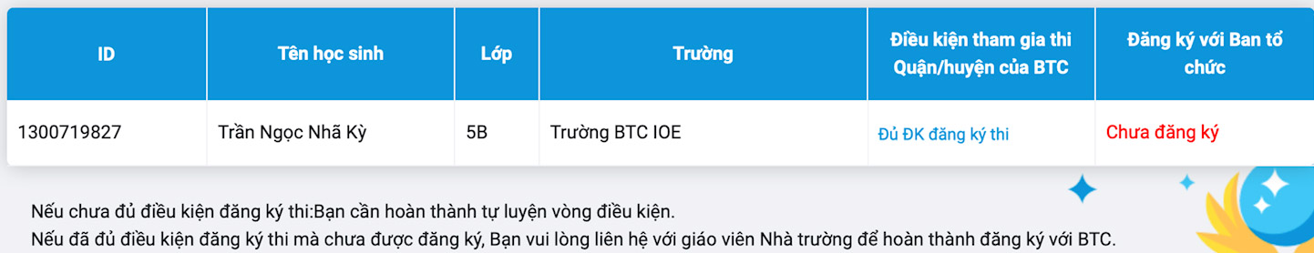 Học sinh chưa đăng ký thi IOE 