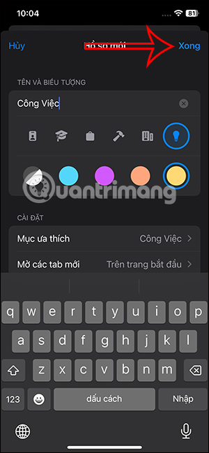 Lưu hồ sơ Safari trên iPhone