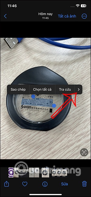 Tùy chọn cho nội dung trong ảnh trên iPhone