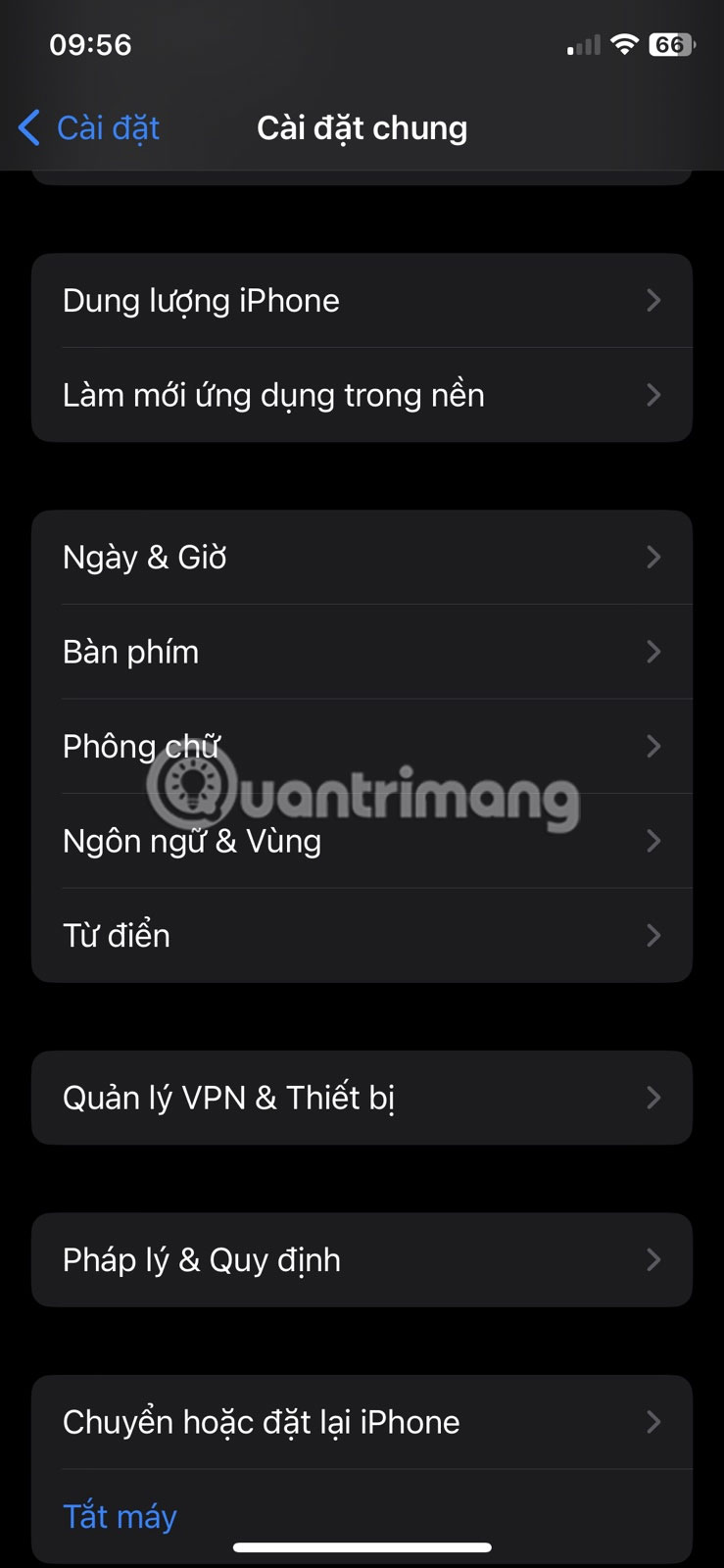 Nhấn vào Ngày & Giờ