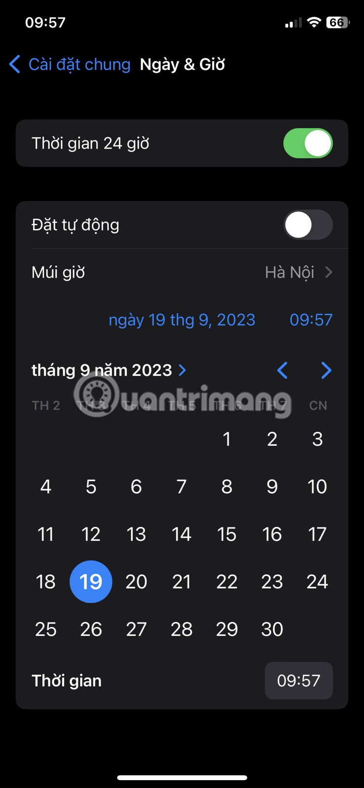 Chọn ngày và giờ chính xác