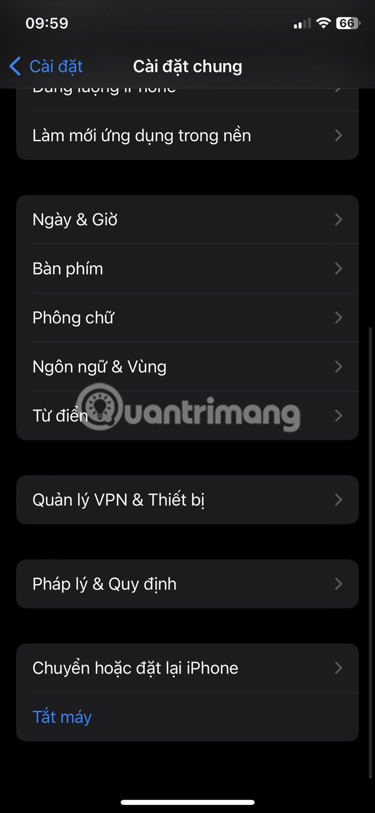 Chọn Chuyển hoặc đặt lại iPhone