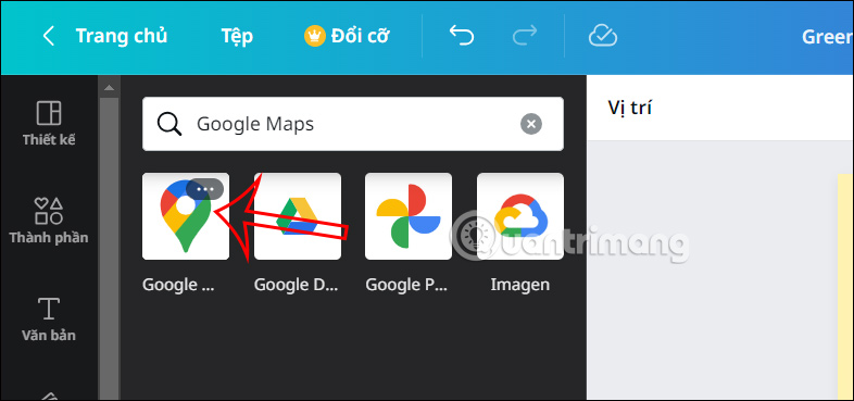 Ứng dụng Google Maps  trên Canva 