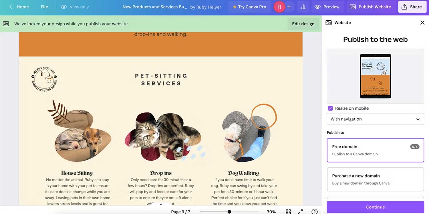 Tên miền cho Canva