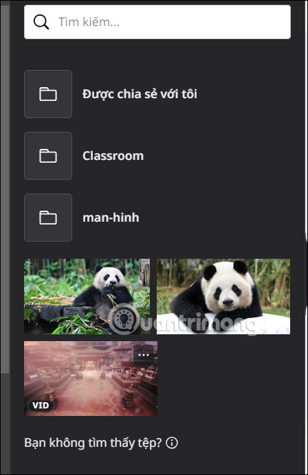 Tập tin Google Drive trên Canva