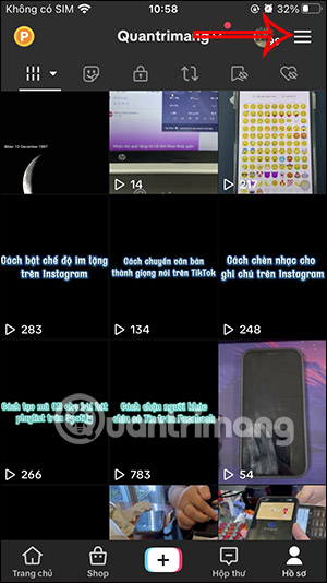 Tùy chọn tài khoản TikTok