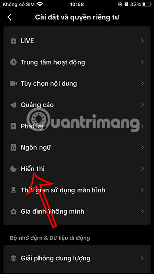 Hiển thị cho tài khoản TikTok