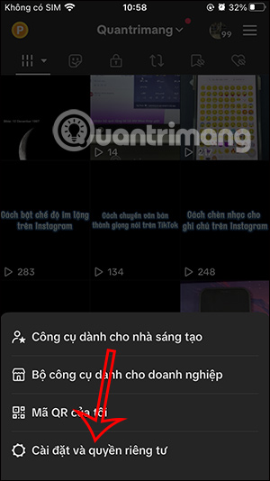Cài đặt tài khoản TikTok