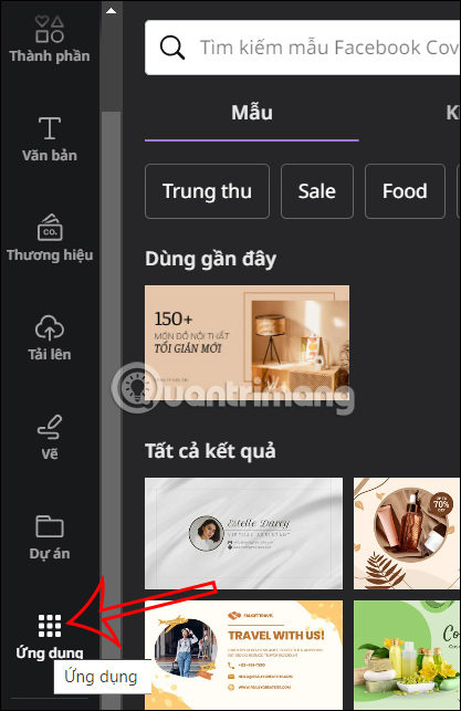 Ứng dụng trên Canva 