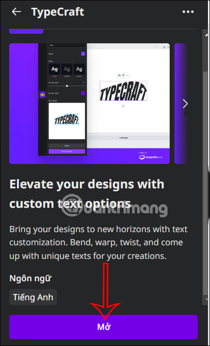 Dùng TypeCraft trên Canva 