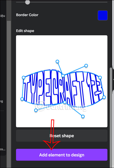 Tạo khung chữ TypeCraft trên Canva 