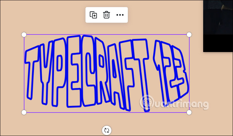 Hiển thị khung TypeCraft trên Canva 