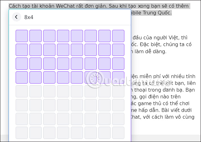 Chèn bảng vào văn bản trên Canva