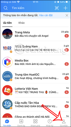 Tài khoản Zalo