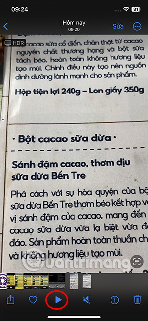 Dừng video trên iPhone