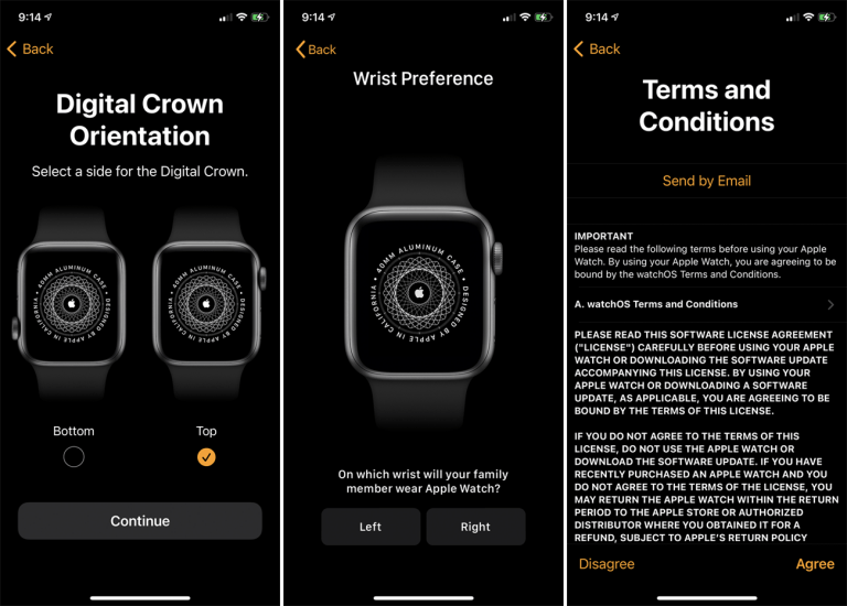 Chọn hướng của Digital Crown