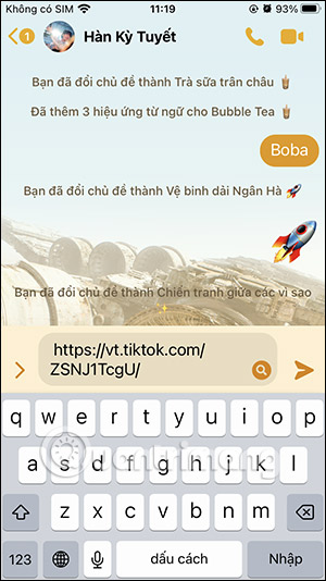 Chia sẻ sản phẩm TikTok Shop lên Messenger