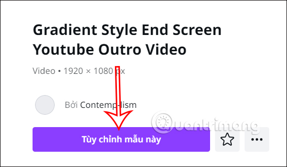 Dùng mẫu End Screen YouTube trên Canva 