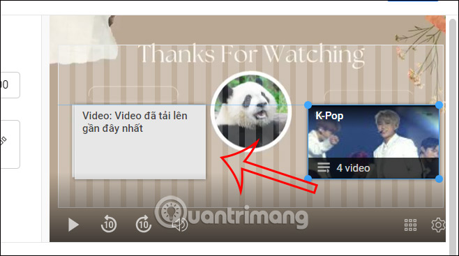 Thêm thành phần vào End Screen YouTube