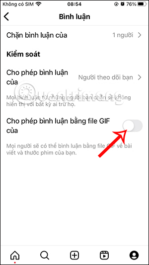 Tắt bình luận ảnh GIF trên Instagram