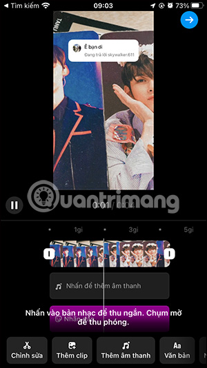 Thay đổi video Reels Instagram
