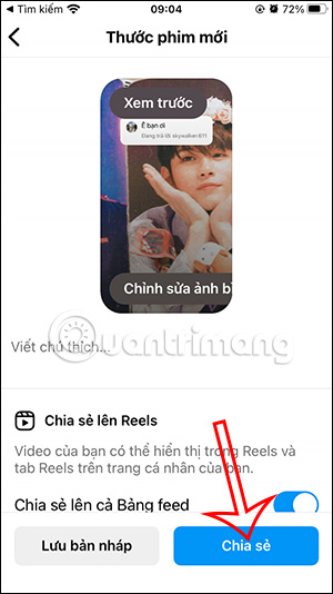 Đăng video Reels Instagram