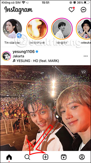 Tìm kiếm trên Instagram