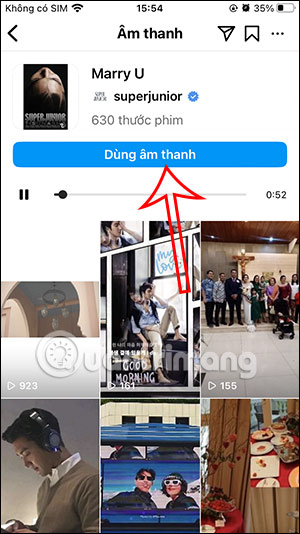 Dùng bài hát quay video Instagram Reels