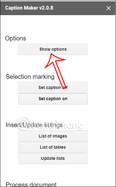 Định dạng chú thích bằng Caption Maker trên Google Docs