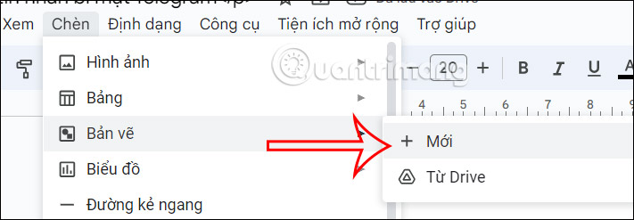 Tạo bản vẽ trên Google Docs