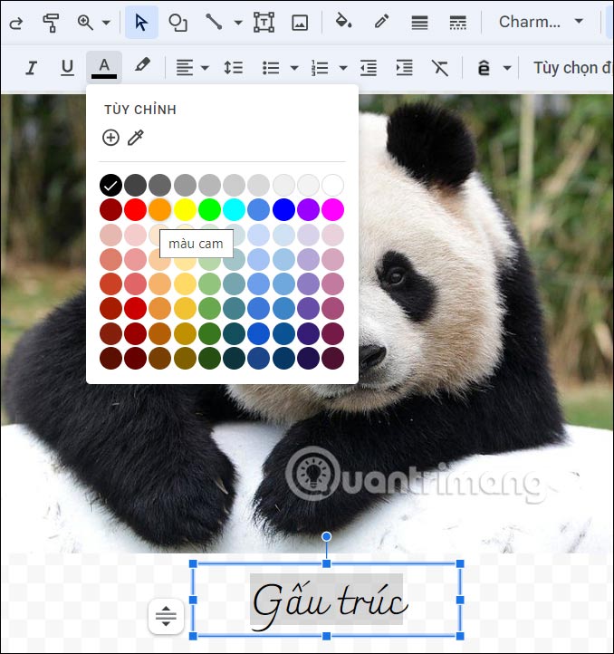 Nhập chú thích ảnh trong bản vẽ trên Google Docs