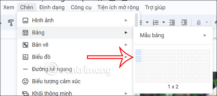 Tạo bảng trên Google Docs