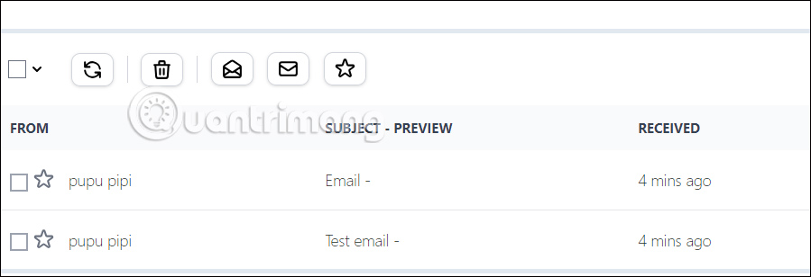 Email nhận trên email tạm thời Inboxes