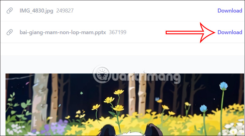 Tải file trên email tạm thời Inboxes