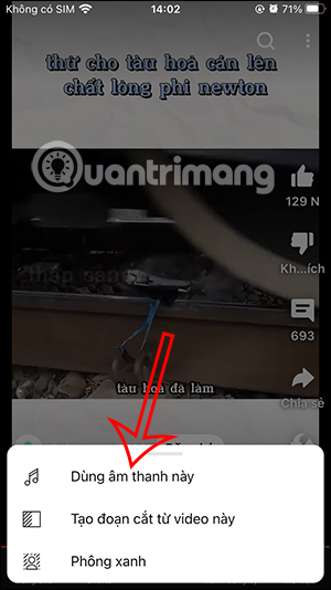 Dùng âm thanh remix video YouTube Short