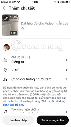 Đăng video YouTube Short