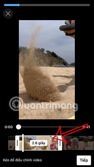 Chọn đoạn video cần cắt