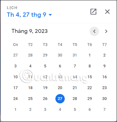 Chọn ngày rảnh trong Google Calendar trên Gmail 